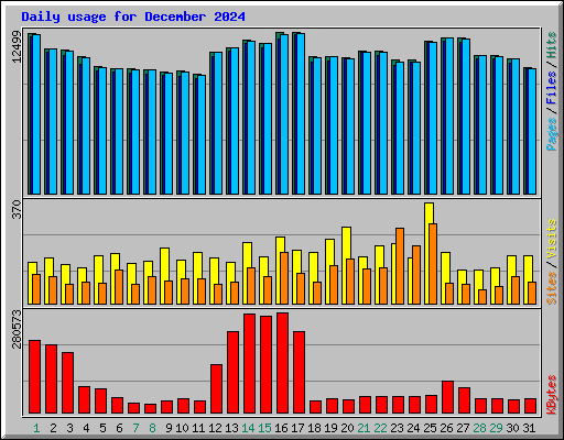 Daily usage for December 2024